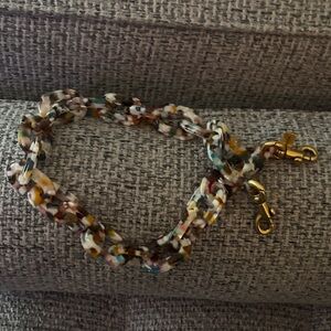 Multicolor Resin Chain Purse strap with Gold Hardware